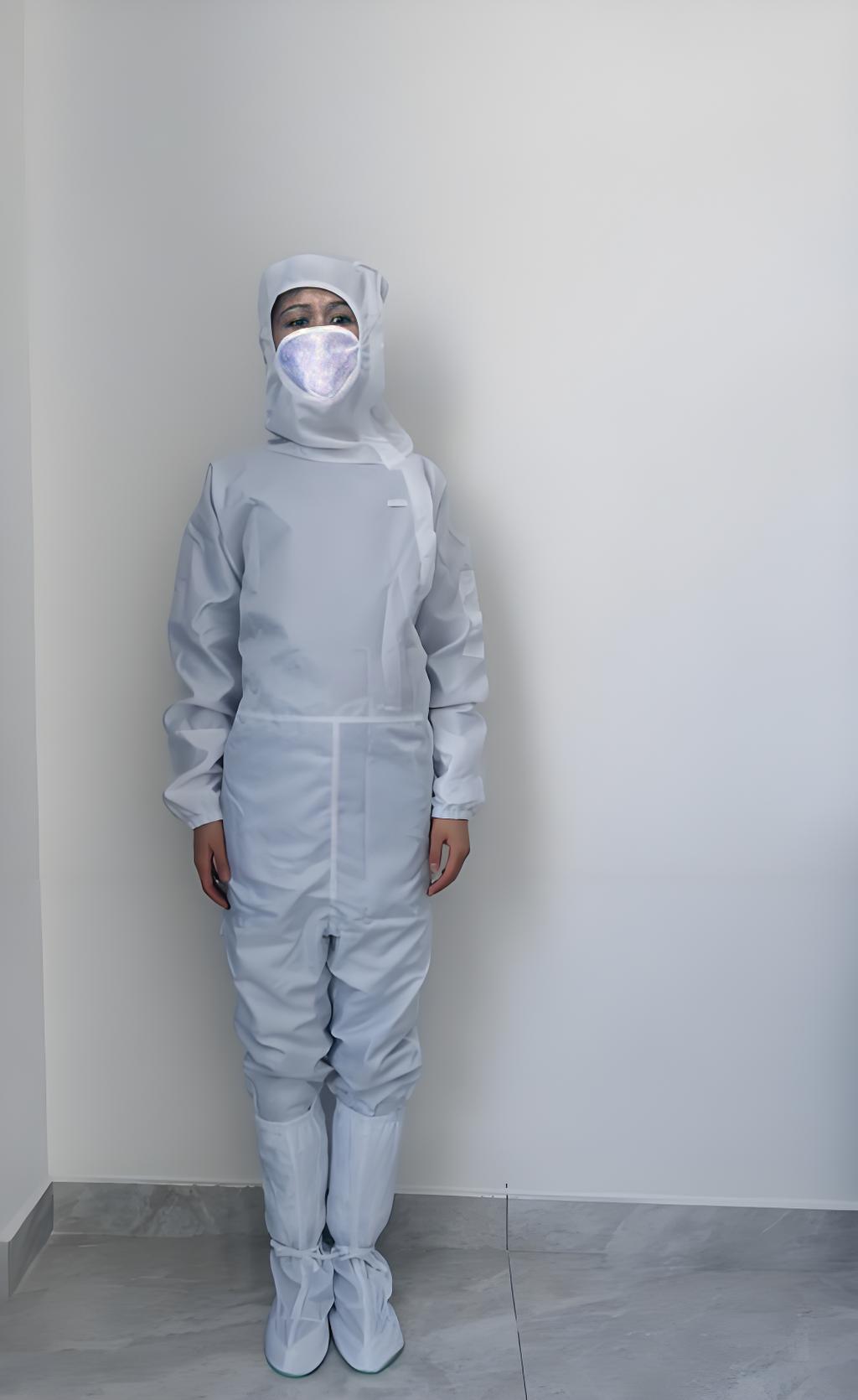 防静电防尘连体服斜开拉链条纹面料颜色任选