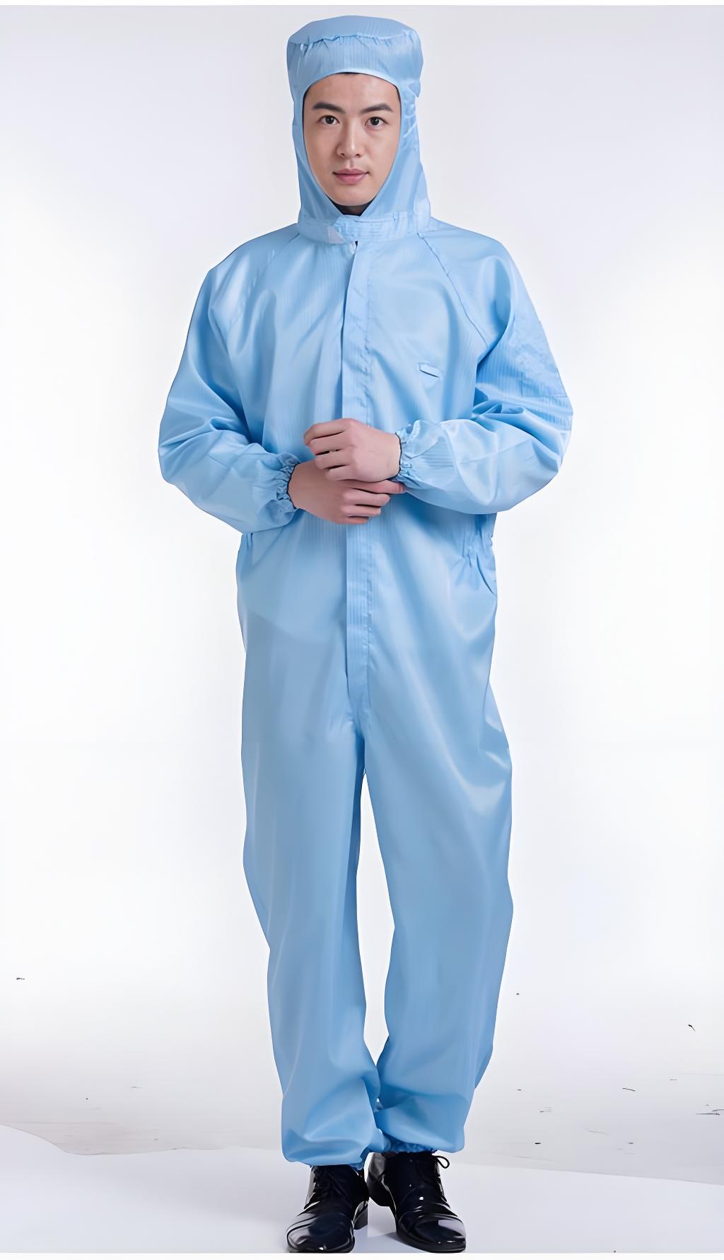 深圳防静电连体服 耐高温无尘工作服 带帽防尘防静电连体裤批发