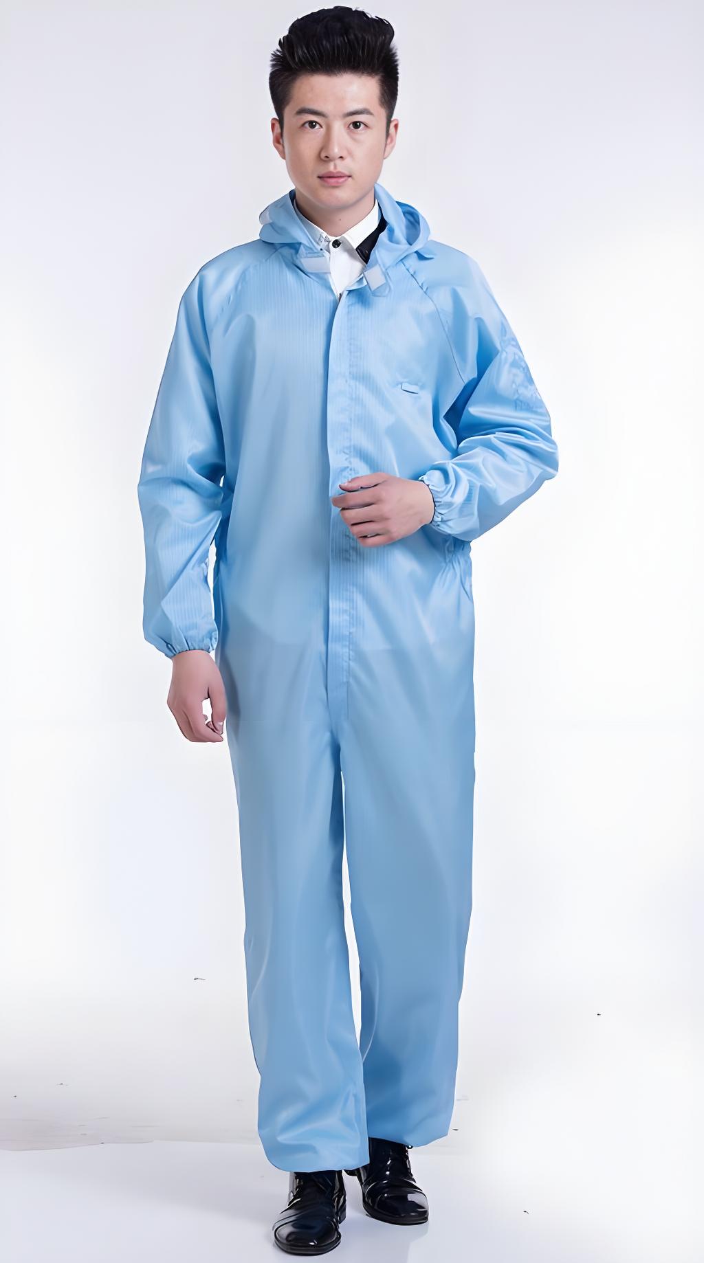 深圳防静电连体服 耐高温无尘工作服 带帽防尘防静电连体裤批发