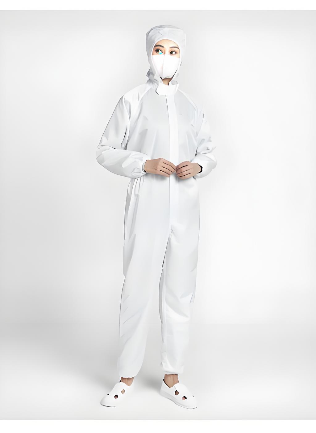 静电无尘服连体服连帽电子车间工作服无尘服防静电蓝色净化防护服